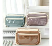 Astuccio per matite con cerniera di grande capacità, astuccio portatile per matite e cancelleria, borsa organizer portatile per il college, ritorno a scuola, primo giorno di scuola Geometrico,A strisc