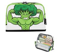 Astuccio per matite con cerniera e motivo cartone animato con spinaci verdi forti, astuccio per matite e matite, grazioso astuccio per ragazze, organizer per studenti, forniture per il rientro a