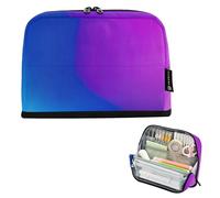 Astuccio per matite con cerniera, grande astuccio per matite, astuccio carino per penne per ragazze, decorativo, per bambini, per il rientro a scuola, organizer da sogno, blu, viola, vibrante