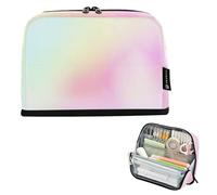 Astuccio per matite con cerniera, grande gradiente astratto grano rumore matita borsa portaoggetti carino penna pennarello borsa per ragazze cancelleria speciale bambini rientro a scuola forniture