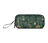 Astuccio per matite con cerniera grande in nylon per violino cinese verde, grande capacità, con cerniera, organizer per cancelleria per scuola preppy e ragazze adolescenti