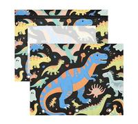 Astuccio per matite con cerniera portapenne per raccoglitori a 3 anelli, confezione da 2 articoli artistici per insegnanti Dino Paradise colorato nero estuche para lapices