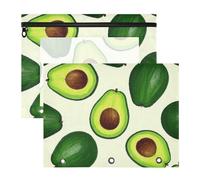 Astuccio per matite con cerniere lisce, perforatore a 3 fori, per lettere di carta A4, confezione da 2 pezzi, per insegnanti e università, olio su avocado verde