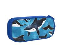Astuccio per matite con delfino acquerello, per ragazzi e ragazze, grande astuccio per penne da scrivania, cancelleria, organizer per scuola, ufficio, borsa per il trucco con cerniera, rosa