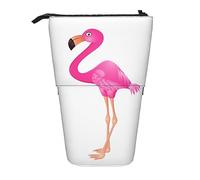 Astuccio per matite con fenicottero cartone animato Astuccio per matite stampato in piedi Astuccio portamatite telescopico Astuccio per cancelleria carino Organizzatore per ufficio con chiusura a cern