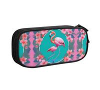 Astuccio per matite con fenicottero in una ghirlanda per astuccio grande semplice multifunzionale per ufficio