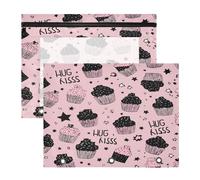 Astuccio per matite con finestra trasparente, in plastica, per lettere formato A4, confezione da 2 pezzi, per insegnanti e ufficio, torte Y2k, poco minimaliste