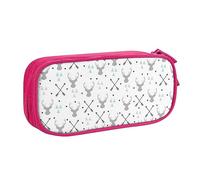 Astuccio per matite con frecce e triangoli di caccia, con cerniera, blu di grande capacità, per scuola, ufficio e viaggi, rosa, Taglia unica, Organizer per borse