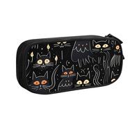 Astuccio per matite con gatti neri, per ragazzi e ragazze, con gattino dei cartoni animati, grande astuccio per penne da scrivania, organizer per cancelleria, astuccio per la scuola e l'ufficio, borsa