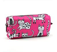 Astuccio per matite con gatto rosa, borsa per trucchi, regalo per amanti dei gatti, astuccio da toilette per adolescenti, astuccio per cosmetici, scatola kawaii, borsa per gadget di cancelleria