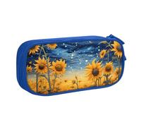 Astuccio per matite con girasole e cielo stellato per ragazzi e ragazze Galaxy Universe grande borsa per penne da scrivania cancelleria organizer astuccio per scuola ufficio borsa per il trucco con