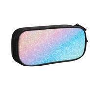 Astuccio per matite con glitter arcobaleno per ragazzi e ragazze, grande astuccio per penne da scrivania, cancelleria, astuccio per scuola, ufficio, borsa per il trucco con cerniera, Nero