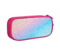 Astuccio per matite con glitter arcobaleno per ragazzi e ragazze, grande astuccio per penne da scrivania, cancelleria, astuccio per scuola, ufficio, borsa per il trucco con cerniera, Blu, 21x5x10.5cm