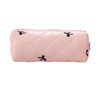 Astuccio per matite con grande capacità, con papillon, grande capacità, con chiusura lampo, per cancelleria, righello e pennarelli, Colore: rosa., vedi descrizione, Vedi descrizione