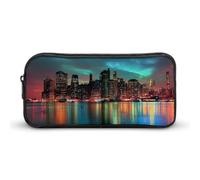 Astuccio per matite con lo skyline di Manhattan di New York, grazioso astuccio per penne, cosmetici, organizer per viaggi, ufficio