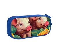 Astuccio per matite con maiale ad acquerello, per ragazzi e ragazze, grande astuccio per penne da scrivania, cancelleria, organizer per matite per scuola e ufficio, borsa per il trucco con cerniera
