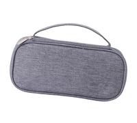 Astuccio per matite con manico, in tessuto Oxford, grande astuccio con cerniera, astuccio resistente, astuccio per cancelleria e cosmetici, per matite con righello in, grigio, descrizione
