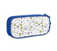 Astuccio per matite con motivo a cuore e stella, per ragazzi e ragazze, grande astuccio per penne da scrivania, cancelleria, organizer per scuola, ufficio, borsa per il trucco con cerniera, rosa