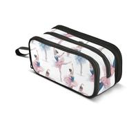 Astuccio per matite con motivo ballerina, grande capacità, per ragazzi e ragazze, astuccio a 3 scomparti, organizer per cancelleria per scuola, ufficio, lavoro