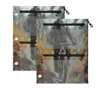 Astuccio per matite con motivo gorilla, divertente astuccio per matite per | 28 x 22 cm, confezione da 2, astuccio grande con 3 tasche per raccoglitore a 3 anelli, custodia trasparente con cerniera