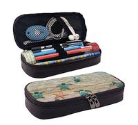 Astuccio per matite con motivo stampato con palline da pickleball, astuccio in pelle di grande capacità, astuccio per penne con cerniera per ufficio, Tartaruga Marina Stella Marina, Taglia unica