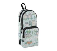 Astuccio per matite con motivo Torre Eiffel, grande capacità, con scomparto per studenti, a forma di zaino, organizer per cancelleria, astuccio per matite e pennarelli, per scuola, ufficio, lavoro,
