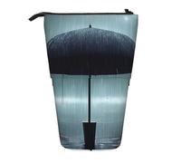 Astuccio per matite con ombrello nero sotto la pioggia, supporto espandibile in tessuto Oxford multi-design, altezza regolabile, borsa cosmetica multiuso