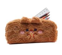Astuccio per matite con orso di peluche, organizer per penne con orso dei cartoni animati - Astuccio morbido in peluche con animali di peluche | Portamatite estetico Astuccio estetico con orsetto cari