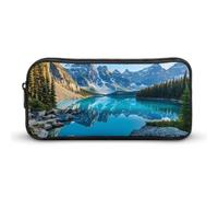 Astuccio per matite con parco nazionale delle montagne delle montagne delle nevi e del lago Morenico, grazioso astuccio per penne e cosmetici, organizer per viaggi e ufficio