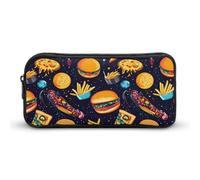 Astuccio per matite con patatine fritte e hamburger, grazioso astuccio per penne e cosmetici, organizer per viaggi e ufficio