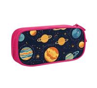 Astuccio per matite con pianeta dello spazio esterno, per ragazzi e ragazze, grande astuccio per penne da scrivania, cancelleria, organizer per scuola, ufficio, borsa per il trucco con cerniera, Blu