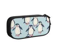 Astuccio per matite con pinguino in stile cartone animato, per ragazzi e ragazze, grazioso astuccio per penne e cancelleria da scrivania, organizer per matite per scuola e ufficio, borsa per il trucco