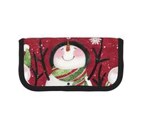 Astuccio per matite con pupazzo di neve carino con scritta "Merry Christmas", semplice astuccio estetico, portapenne per ufficio, Nero , Taglia unica, Organizer per borse