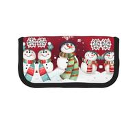 Astuccio per matite con pupazzo di neve carino con scritta "Merry Christmas", semplice astuccio estetico, portapenne per ufficio, Nero , Taglia unica, Organizer per borse