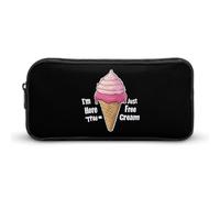 Astuccio per matite con scritta "I'm Just Here for the Free", grazioso astuccio per penne e cosmetici, organizer per viaggi, ufficio