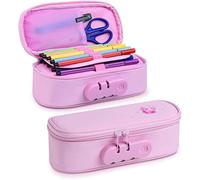 Astuccio per Matite con Serratura di Grande capacità Borsa per Matite Portatile per Ufficio Scuola Teenager Ragazza Ragazzo Uomo Donna Adulto (rosa)