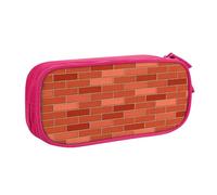 Astuccio per matite con stampa a muro di mattoni rossi, per cosmetici, strumenti artistici, studenti, insegnanti, uso versatile, rosa, Taglia unica, Set di zaini per la scuola