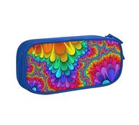 Astuccio per matite con stampa arcobaleno tie dye-rosso, astuccio per trucchi e gioielli, scatola portatile da viaggio per gioielli, nero, Blu, Taglia unica, Astuccio portamatite