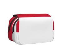Astuccio per matite con stampa bandiera di Monaco, per adulti, custodia resistente per il trasporto della penna, Nero , Taglia unica, Organizer per borse