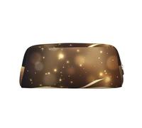 Astuccio per matite con stampa "Book Under The Light", in pelle, portatile, da viaggio, con cerniera, per donne e ragazze, Oro, Taglia unica, Beauty case