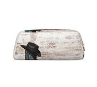 Astuccio per matite con stampa cappello e stivali da cowboy, elegante pelle per astuccio, Colore, 5.0cm*10.5cm*20.5cm, Astuccio