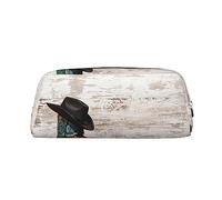 Astuccio per matite con stampa cappello e stivali da cowboy, elegante pelle per astuccio, Colore, 5.0cm*10.5cm*20.5cm, Astuccio