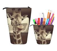 Astuccio per matite con stampa con giraffa sul sedile posteriore, carino astuccio per matite retrattile, astuccio per cancelleria, C'è una giraffa sul sedile posteriore, Taglia unica, Portamonete