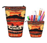 Astuccio per matite con stampa con giraffa sul sedile posteriore, carino astuccio per matite retrattile, astuccio per cancelleria, Modello Sunset Sunlight Pattern, Taglia unica, Portamonete