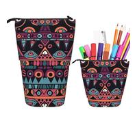 Astuccio per matite con stampa con giraffa sul sedile posteriore, carino astuccio per matite retrattile, astuccio per cancelleria, Simmetrico colorato stile cartone animato, Taglia unica, Portamonete