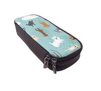 Astuccio per matite con stampa di buon Natale, grande capacità, astuccio semplice per cancelleria, organizer da viaggio per ufficio, Pioggia Gatti & Cani, Taglia unica, Astuccio per trucchi