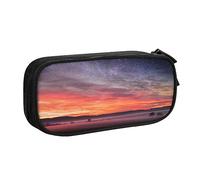 Astuccio per matite con stampa di cielo stellato notte stellata tramonto custodia per trucchi portagioie scatola portatile portagioie da viaggio nero, Nero , Taglia unica, Astuccio portamatite