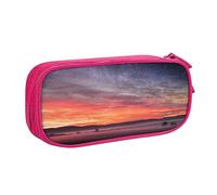 Astuccio per matite con stampa di cielo stellato notte stellata tramonto custodia per trucchi portagioie scatola portatile portagioie da viaggio nero, rosa, Taglia unica, Astuccio portamatite