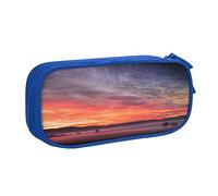 Astuccio per matite con stampa di cielo stellato notte stellata tramonto custodia per trucchi portagioie scatola portatile portagioie da viaggio nero, Blu, Taglia unica, Astuccio portamatite