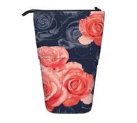 Astuccio per matite con stampa di foglie di fragola, carino astuccio per matite retrattile, astuccio per cancelleria, Modello Monstera Acquerello, Taglia unica, Portamonete